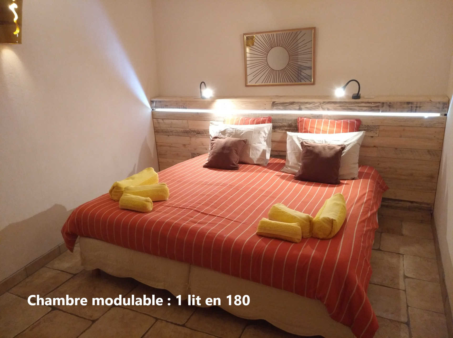 Les terrasses, gîtes en Cévennes - Le soleil du sud, chambre modulable