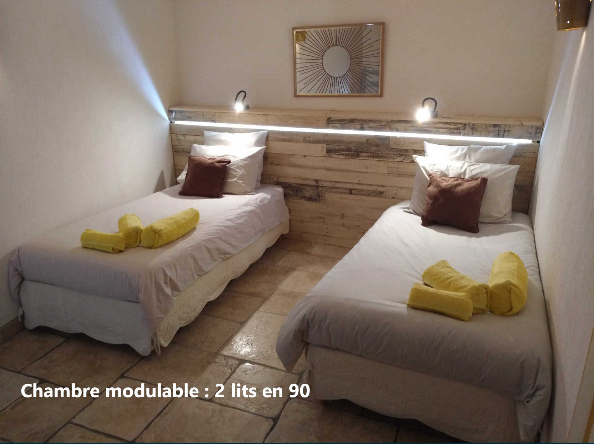 Les terrasses, gîtes en Cévennes - Le soleil du sud, chambre modulable