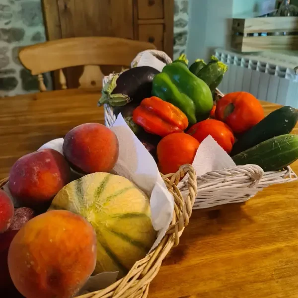 Les terrasses, gîtes en Cévennes – Our local fruit and vegetable basket offer